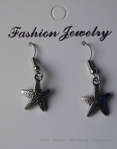 Silver Star Fish Earrings (E656)