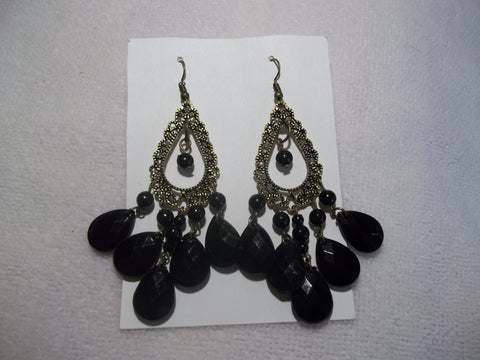 Bronze Black Dangle Earrings (E856)