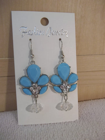 Silver Blue Bling Earrings (E932)