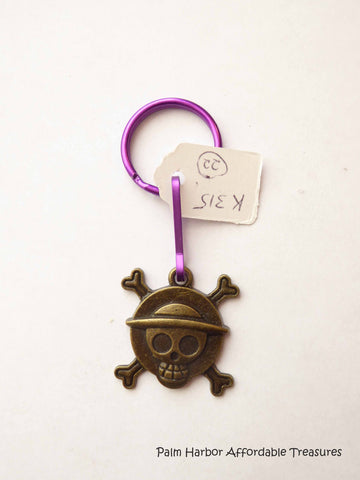 Bronze Skull Cross Bones Key Chain (K315)