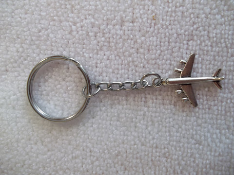 Silver Airplane Key Chain (K337)