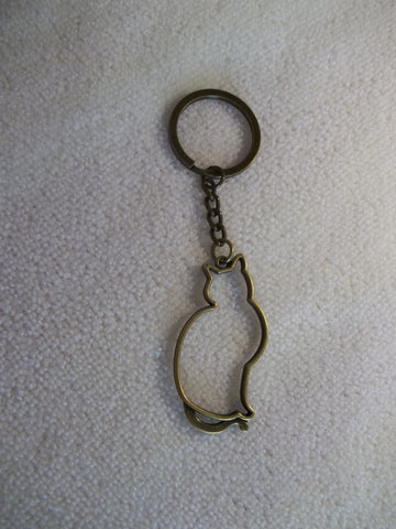 Bronze Hollow Cat Key Chain (K342)