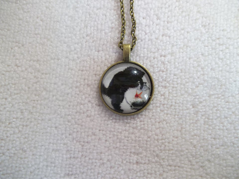 Bubble Pendant Cat and Fish Necklace (N1151)