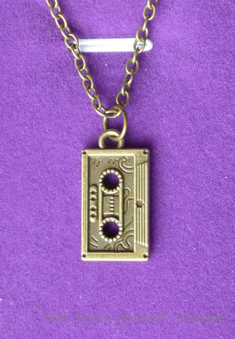 Bronze Cassette Tape Necklace (N262)
