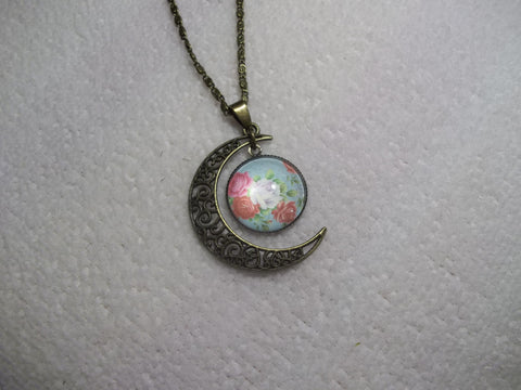 Bronze Moon Bubble Flower Necklace (N734)