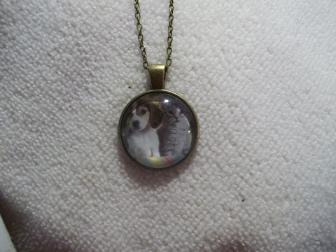 Bronze Bubble Puppy and Kitten Necklace (N740)