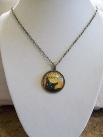 Bronze Bubble Black Cat Society Necklace (N868)