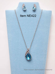 Austrian Crystal Water Drop Necklace Earring Set (NE422)