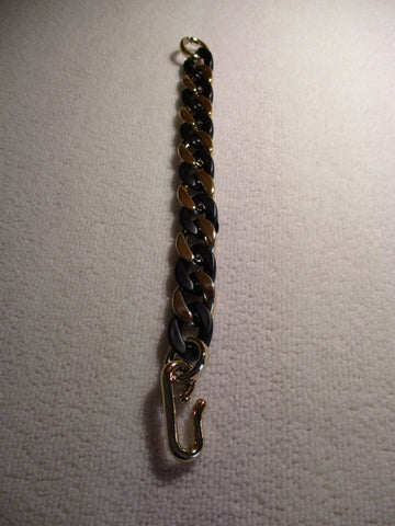 Gold Black Plastic Chain Bracelet (B552)